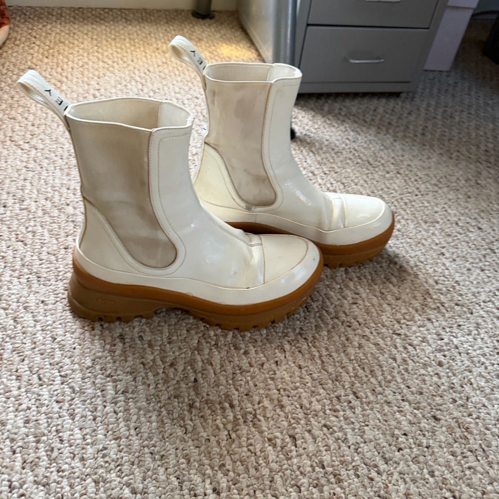 Stella McCartney Cream Boots with Brown Soles